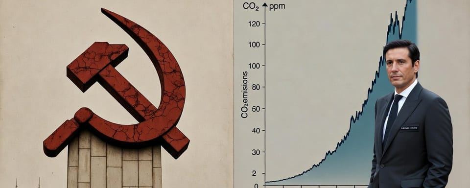 Da foice e martelo ao gráfico de CO₂: Comunismo de fato Armani